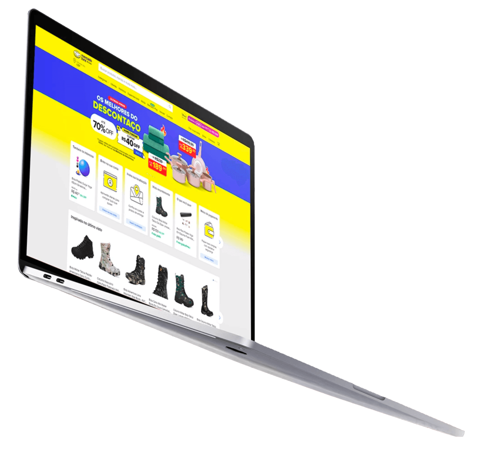 Notebook exibindo uma operação em marketplace